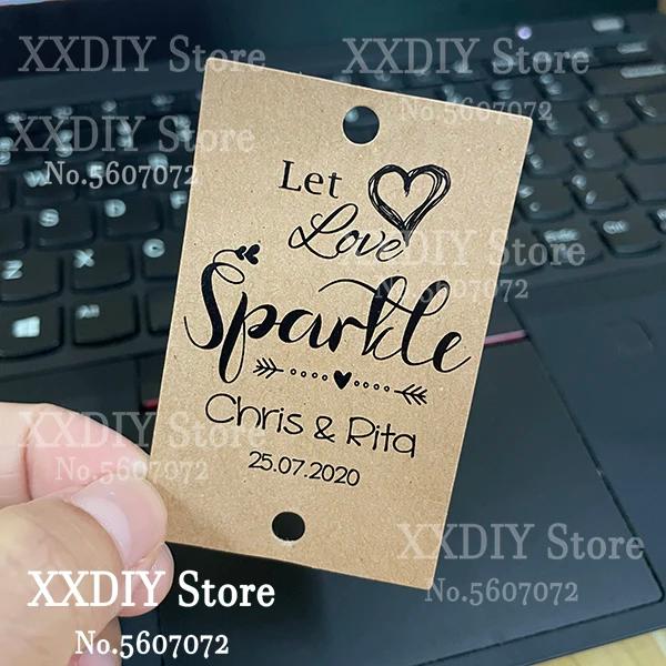 Xx diy-100 pces etiqueta personalizada, sparkler/fulgor vara etiquetas do fogo de artifício do casamento etiqueta personalizada, sparkler não incluído - Image 1