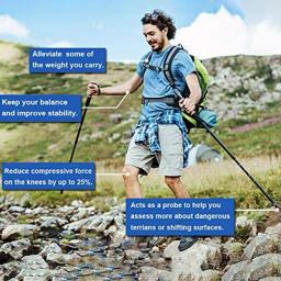 Auminum liga telescópica ultraleve trekking pólo anti choque caminhada dobrável vara - Image 4