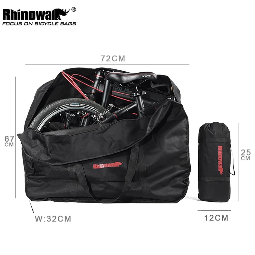 Rinowalk bolsa de transporte de bicicleta dobrável, bolsa grande de 14 "16" 20 "para transporte de bicicleta, acessório portátil à prova d'água - Image 1