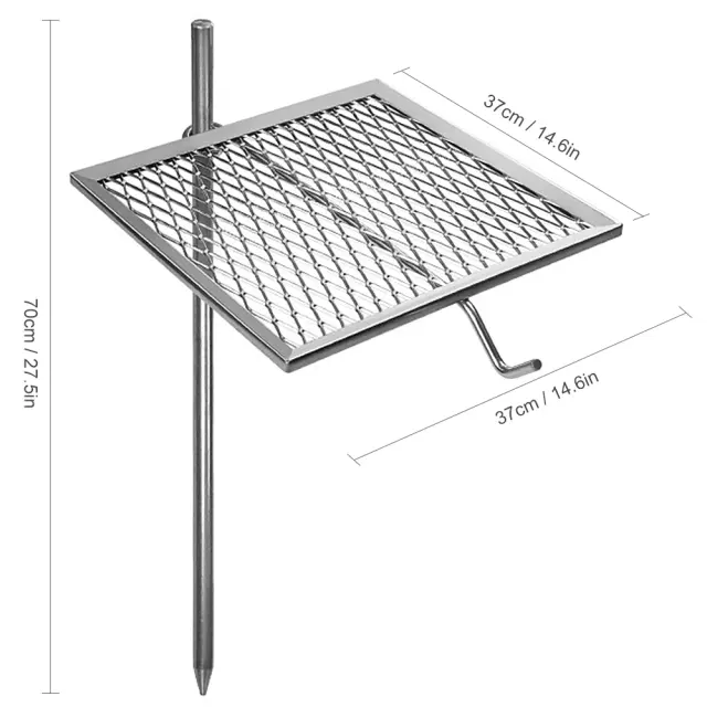 Churrasqueira Portátil dobrável para Camping: Grill com Estaca Ideal para Trilhas e Mochilas