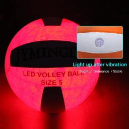 Impermeável LED Light Up Bolas De Voleibol, Bolas De Treinamento, Praia Luminosa, Borracha, Brilho No Escuro, Tamanho 5 - Image 2