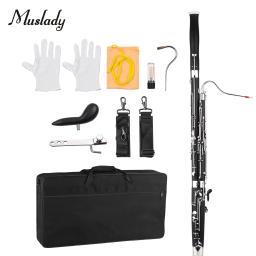 Muslady instrumento de sopro profissional c bassoon, instrumento de sopro de madeira corpo de madeira sintética cupronicel banhado a prata e chaves de níquel - Image 1