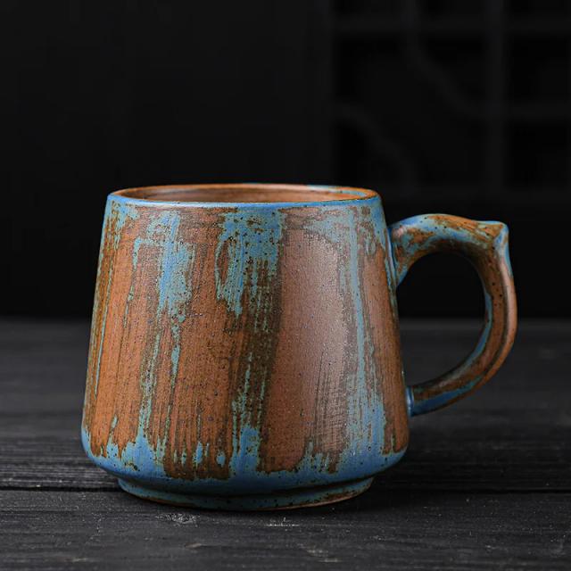 Caneca de Café e Chá Japonesa Artesanal em Cerâmica Retro com Design Criativo e Espessa