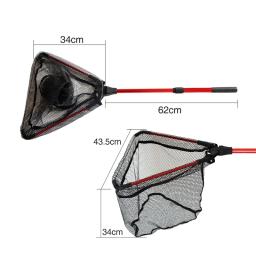 Novo 90cm telescópica rede de pesca com mosca isca de pesca jangada pesca mergulho net portátil dobrável triângulo silicone dip net aids de pesca - Image 5