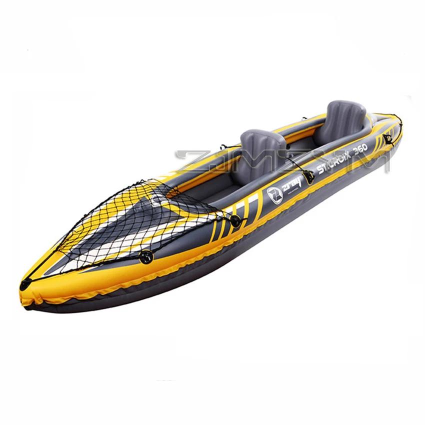 Venda quente inflável caiaque canoa barco pvc bote jangada pvc caiaque dwf deck de chão para esporte profissional touring 350*78*52cm - Image 1