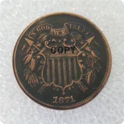 Eua 1864-1873 moeda cópia de dois centavos - Image 4