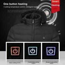 Homens jaqueta aquecida usb inverno ao ar livre aquecimento elétrico masculino bobojaco quente sprots casaco térmico roupas aquecíveis parka masculino - Image 6