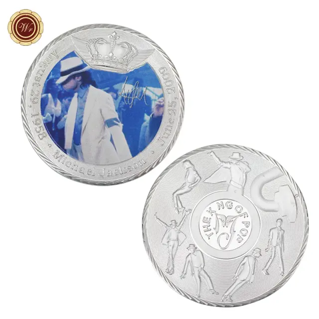 Coleção de Moedas Comemorativas em Prata do Famoso Cantor de Rock Michael Jackson - Perfeitas para Decoração e Presentes