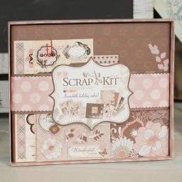 Álbum artesanal para scrapbook, feito a mão, kit de álbum comemorativo, crescimento das crianças, pacote de material de produção, presente de casal, conjunto de luxo - Image 2