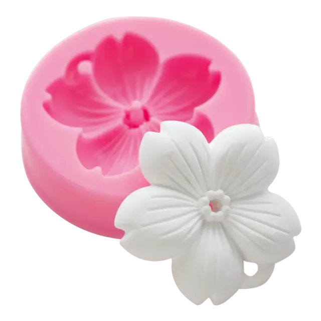 Molde de Silicone 3D para Aromaterapia: Flores de Cerejeira para Pingentes, Bolos e Sabão DIY