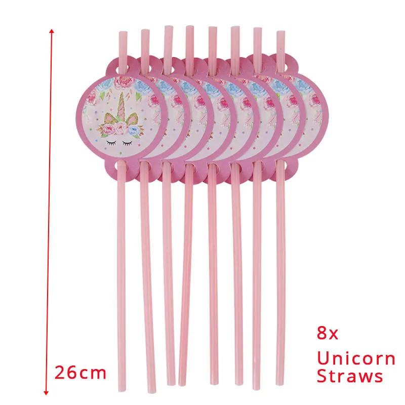 Unicórnio decoração festa de aniversário decoração crianças unicórnio conjunto de utensílios de mesa descartáveis unicornio chá de fraldas menina festa de aniversário suprimentos - Image 1