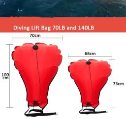 Mergulho Lifting Bag, Caverna Wreck, Dive Salvage, Equipamento de flutuação, Equipamento com válvula de pressão, Drop Shipping, 70 lbs, 140lbs - Image 4