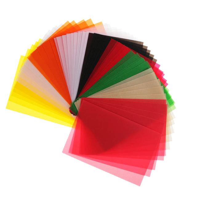 Papel Translúcido Colorido para Artesanato - Pacote com 50 Folhas para Cartões e Projetos DIY