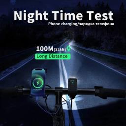 Lanterna de bicicleta com display digital natfire, luz usb c recarregável de led, lanterna super brilhante para ciclismo - Image 2