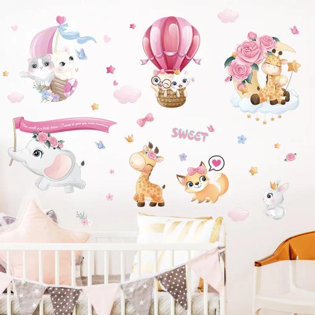 Adesivos de Parede de Animais Fofo para Quartos de Bebê e Crianças - Decoração Divertida e Aconchegante para o Berçário