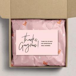 30 unidades/pacote obrigado rosa você cartão para apoiar a decoração do pacote de negócios "obrigado lindo" cartão de visita feito à mão com amor - Image 1