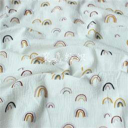 Tela de costura dobro da camada do algodão da gaze de 135x50cm, fazendo o pano da roupa da cobertura de seersucker - Image 3