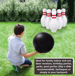 Conjunto inflável gigante de boliche para crianças, jogos ao ar livre, lugar de novidade, família Jumbo, brinquedos inflados, 22 "Pins, 16" Ball - Image 6