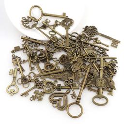 10 pçs do metal vintage chaves misturadas encantos chave pingentes colar diy decoração retro artesanato artesanal jóias acessórios liga de zinco - Image 3