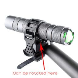 Bicicleta guidão luz suporte, bicicleta lâmpada titular, lanterna LED, farol bomba stand, liberação rápida, grau de montagem peças rotativas - Image 2