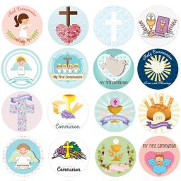 Adesivos para festa de primeira comunhão, decoração para meninas, batismo, primeira comunhão, faça você mesmo, decoração - Image 1