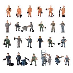 Miniatura Pessoas Modelo Trabalhador Estatuetas, DIY Acessórios, Assorted Cenário, Trem Diorama, HO Escala, 1:87, 25Pcs - Image 3