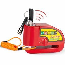 Cadeado com alarme para bicicleta ou motocicleta, travão de disco, barulho de 110db, segurança, à prova d'água, trava + corda de lembrete - Image 1