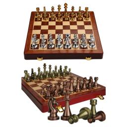 Pro Metal Xadrez Set para Adultos e Crianças, Jogo de Tabuleiro, Tabuleiro Profissional, Iniciante, Magnetic Travel Set, Peças De Metal - Image 3