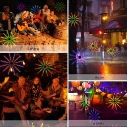 Fogo de artifício luzes de natal corda ws2812b rgb-96 led rf 4key 18 modos festa feriado festival decoração ao ar livre iluminação ip65 usb 5v - Image 6