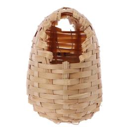 Casa pássaros bambu natural feita à mão, gaiola brinquedo ar livre, cabana, abrigo 89 6b - Image 3