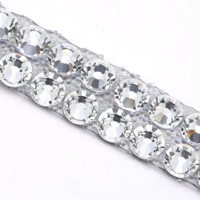 Fita Adesiva com Strass para Decoração DIY, Apliques em Ferro e Presentes - 1 Jarda de 15mm