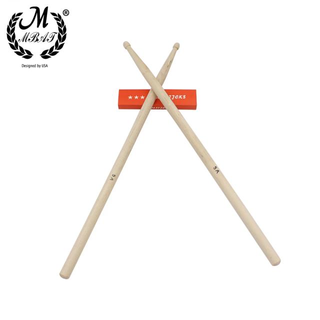 Baquetas M MBAT-Bege para Jazz e Snare - Acessórios Leves e de Alta Qualidade para Tambores e Percussão, 1 Par