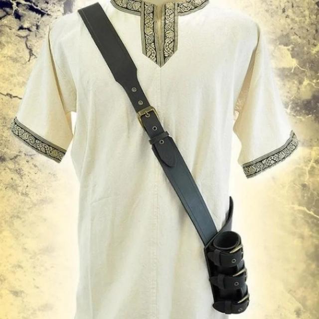 Suporte de Couro Steampunk para Espada de Pirata Medieval com Alça Ajustável para Cosplay
