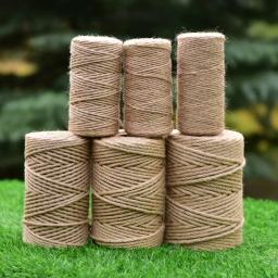 1 rolo 25/50/100/200m juta natural corda de cânhamo decoração para casa estilo retro diy artesanato corda decorativa 1-14mm de diâmetro artesanal - Image 1