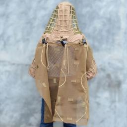 Combate tático dos homens CS Sniper tiro camuflagem Ghillie Suit, masculino exterior caça jaqueta conjunto com fio, roupa Net Foundation - Image 2