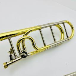 Nova chegada bb/f trombone latão chapeado profissional instrumento musical imagens reais com caso frete grátis - Image 3