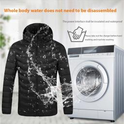 Homens jaqueta aquecida usb inverno ao ar livre aquecimento elétrico masculino bobojaco quente sprots casaco térmico roupas aquecíveis parka masculino - Image 3