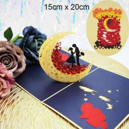 3D pop up amor cartão para esposa e namorada, obrigado cartões, presente para o aniversário do dia dos namorados, convite de casamento, cartões - Image 1