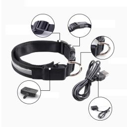 Tag ID personalizado para animais de estimação, coleira, carregamento USB, LED, identificação gravada, personalizado, placa de identificação, acessórios de nylon, cachorro e gato - Image 5