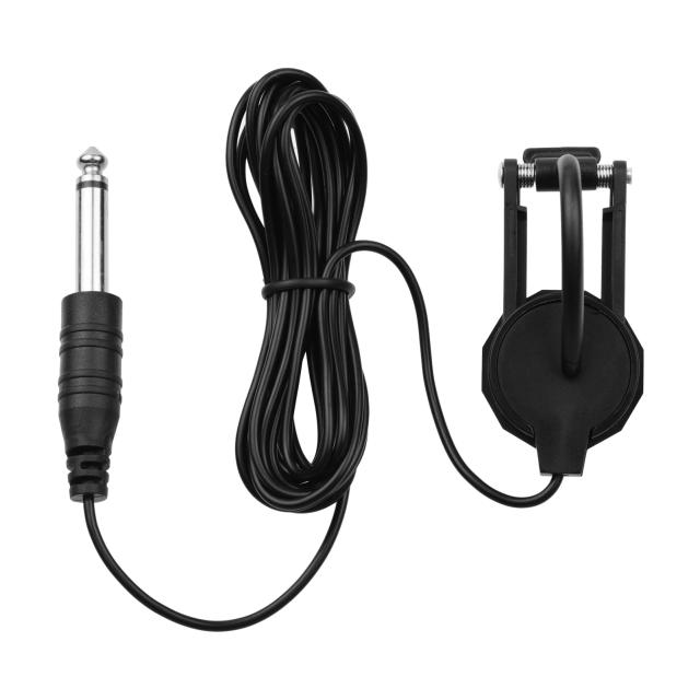 Captador Clip-on para Instrumentos com Mini Transdutor, Conector 1/4" e Cabo de 2,4m para Violão e Cordas de Violino
