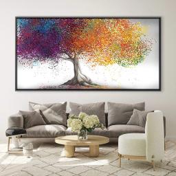 Tamanho grande pintura da lona parede arte da árvore de ouro pintura a óleo cartaz e impressão para sala estar decoração casa nenhum quadro - Image 5