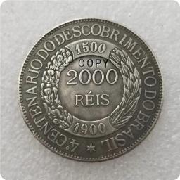 1900 brasil 2000 moedas cópia moedas comemorativas-medalha de moedas colecionáveis - Image 2