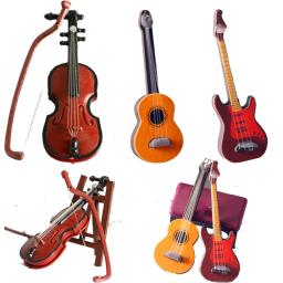 Mini instrumento musical modelo de guitarra clássica violino para 1/12 dollhouse ob11 1/6 blyth barbies boneca acessórios cena modelo - Image 1