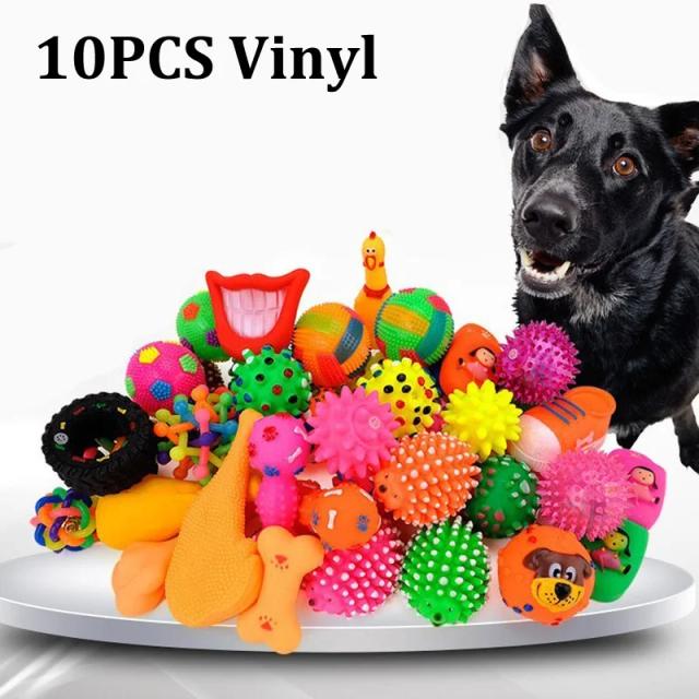 Brinquedos Resistente para Cachorros: Kit de 10 Peças para Limpeza Dental e Treinamento de Mastigação