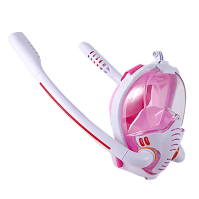 Máscara de Mergulho de Silicone com Tubo Duplo para Adultos - Óculos de Natação à Prova d'Água e Aparelho de Respiração Subaquática