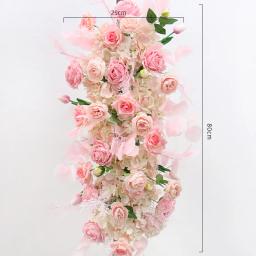 Personalizado azul branco casamento adereços arco pano de fundo festa decoração do evento flor artificial linha de seda gramado ao ar livre arranjo de flores falsas - Image 5