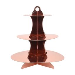 Decoração de festa descartável em ouro rosado, utensílios de mesa para aniversário de crianças e adultos, copo, prato, suporte para bolo, chá de noiva e bebê - Image 3