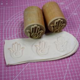 Carimbo de argila textura de mão, Grave Ferramentas para Cerâmica e Cerâmica, Blocos esculpidos, Ferramenta de cerâmica esculpida, Novo, Fatima Lucky, 3,5 cm Redondo - Image 4