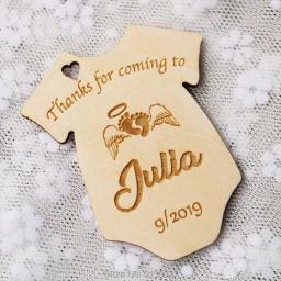 Lembrancinhas de madeira para chá de bebê com pegada de anjo, gravadas, imã de geladeira para save the date, casamento, aniversário, chá de noiva e outros - Image 1