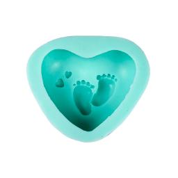 Molde de silicone para sabão e sabonete para bebês, forma de coração para os pés, molde para sabonete artesanal, argila e velas de resina - Image 4